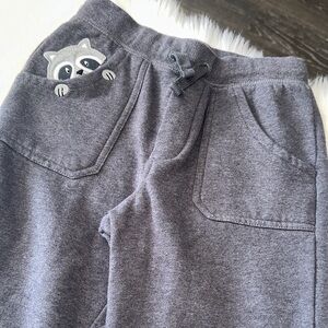 Gymboree Charcoal Joggers with Raccoon Accent